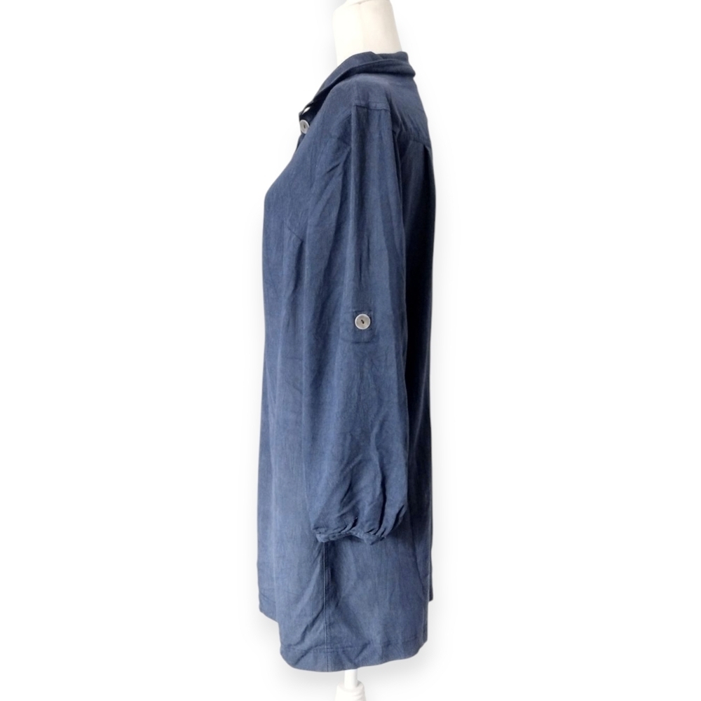 Emma & Michele Blue Button-Up Denim Tunic Dress - Picture 3 of 6